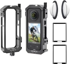 Aluminum Frame Cage Sticky Lens Guard Set Screen Protector for Insta360 X3 X 3 A