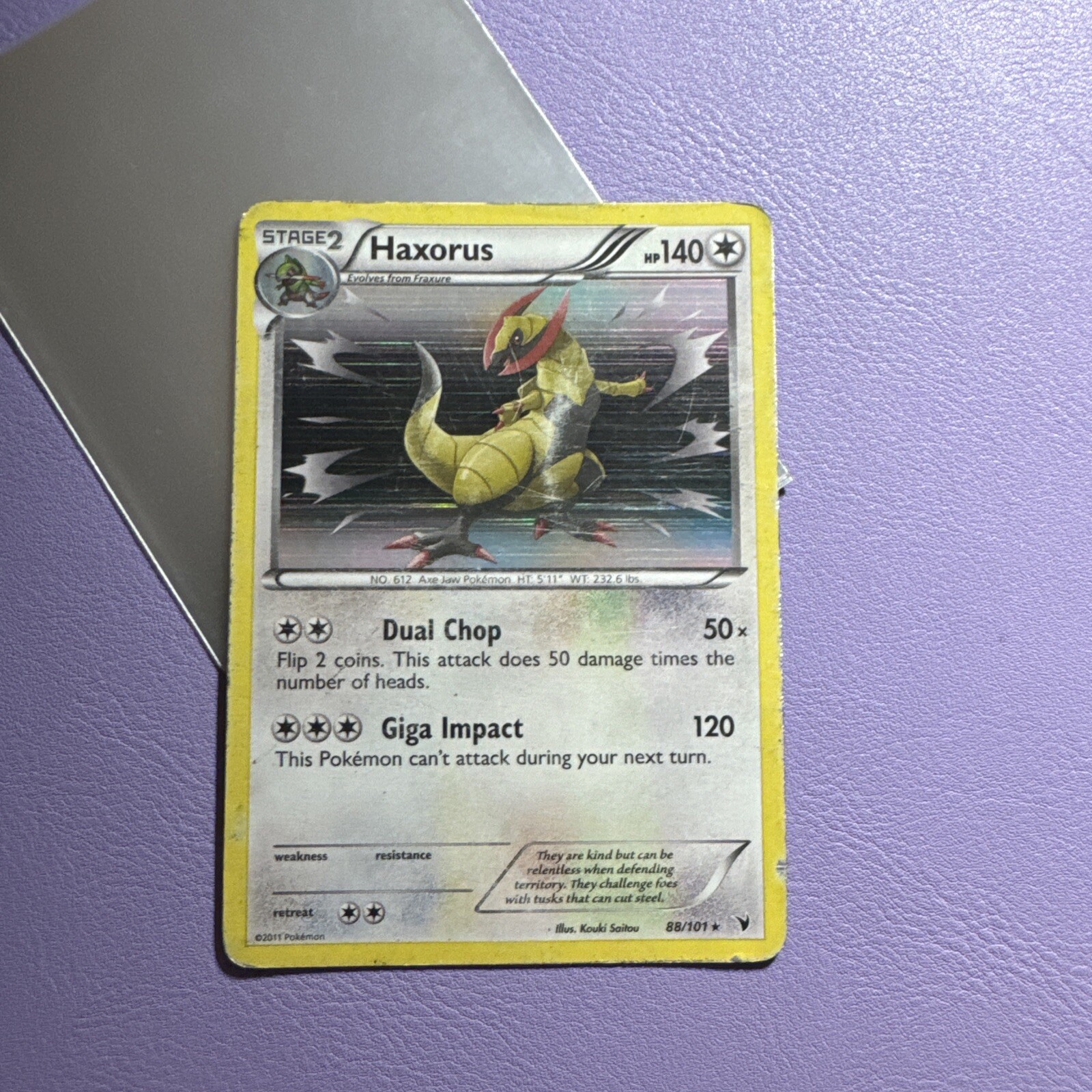 Haxorus - 88/101 - Pokemon Noble Victories Black & White Holo Rare Card HP