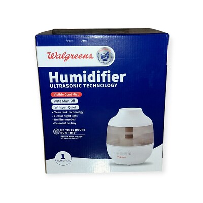 Walgreens Humidifier Ultrasonic Technology Visibile Cool Mist Whisper Quiet.