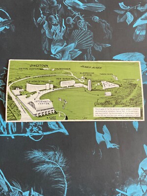 Jamestown Festival Park Virginia Mid Century Vintage Postcard Aerial Map
