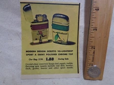Vintage AD clip Scripto Chrome Top VU-lighters 1968 Sears circular