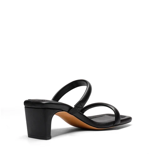 Damen-Sandalen niedrig klobig Blockabsatz eckige Zehenpartie elegante Pumps Schuhe - Bild 3 von 25
