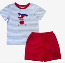 Ishtex Helicopter Boy's Short Set Back To School Size 6 NWT 56