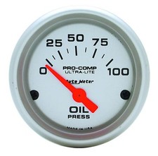 Auto Meter 4327 Ultra Lite Pro Comp Oil Pressure Gauge Electric 0-100 Psi 2-116 Auto Meter 4327 Ultra Lite Pro Comp Oil Pressure Gauge Electric 0-100 Psi 2-116