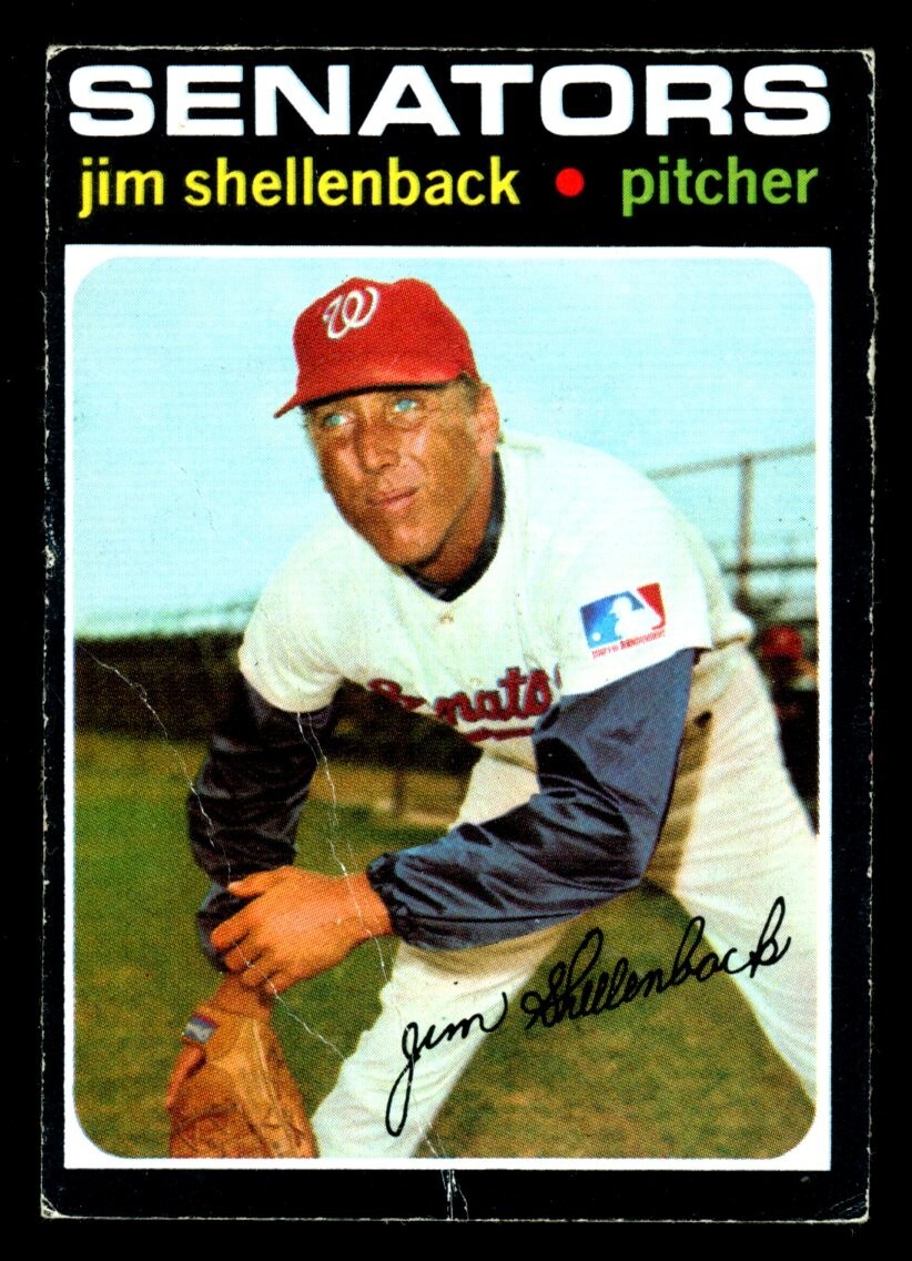 1971 TOPPS OPC O PEE CHEE BASEBALL 351 JIM SHELLENBACK VG-EX Washington Senators