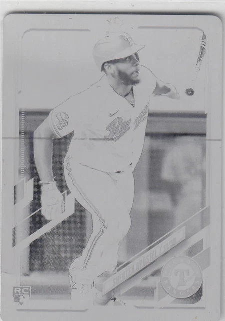 2021 Sherten Apostel Topps ROOKIE BLACK PRINTING PLATE 1/1 - #358 Texas Rangers