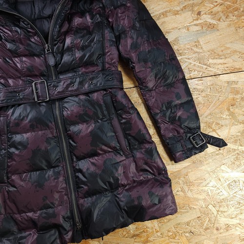 Burberry Brit Goose Down Rabbit Fur Womens Belted Parka Jacket Designer XS - Picture 4 of 19