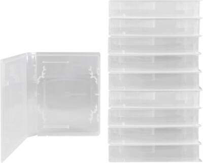 (10) VGBR24UNCL 1 Cartridge Capacity Clear Universal Video Game Case Box 24mm
