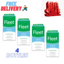 Fleet Laxative Saline Enema for Adult Constipation 4.5 fl oz 4 Bottles pack, NEW