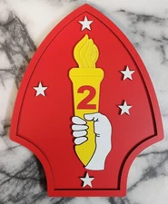 USMC 2d Marine Division Plaque Camp Lejeune "The Silent Second" 2d MARDIV