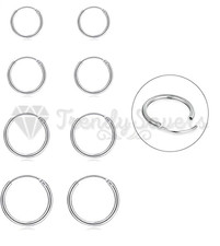 Hypoallergenic Genuine 925 Sterling Silver Sleepers Hoop Earrings Nickel Free