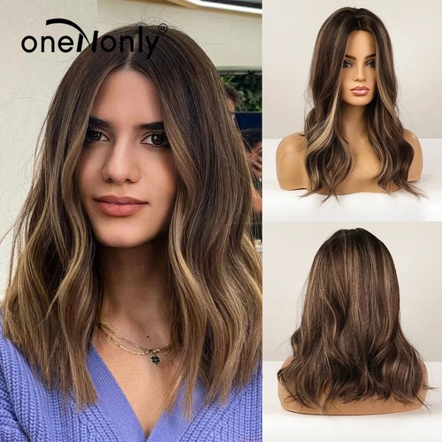 Pelucas Naturales Cortas Rosa Medianas Onduladas Peluca Sintética Fiesta Cabello Resistente al Calor - Imagen 33 de 44