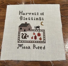 ~*Primitive Fall~Harvest of Blessings~Unfinished Cross Stitch*~