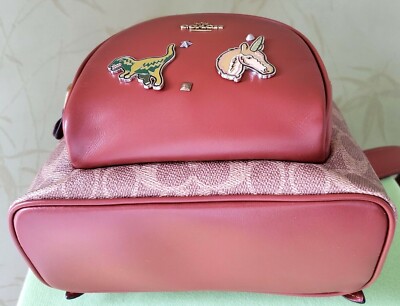 COACH CARRIE BACKPACK 23 W/SOUVENIR 7 PIN CUSTOMIZATION:NWT  display picture 1