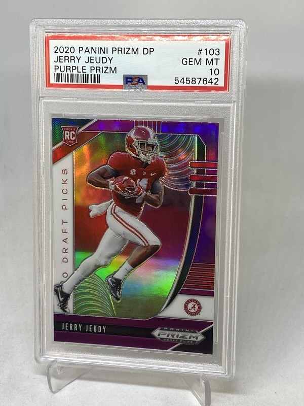 2020 SP JERRY JEUDY Panini PURPLE PRIZM Draft Picks Rookie RC PSA 10 POP 20
