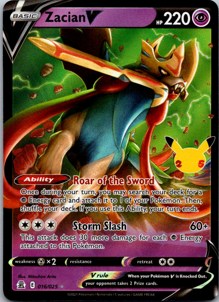 Zacian V 095/159 Ultra Rare Crown Zenith Pokemon TCG Near Mint Holo Foil