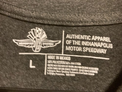 Indianapolis Indy 500 Men's Dark Gray t-shirt Size Large 21.5"x30" Plain Back - Picture 3 of 4