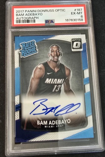 Bam Adebayo 2017-18 Donruss Optic Rated Rookie Auto Autograph RC PSA 6 EX-MT