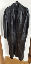 NEU !!! Vintage Mantel 2000er Jahre Echtleder lang Gr. 92 schwarz