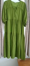Exceptional Green Tiered Boho M&S Maxi Dress Size 14 Regular