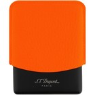 S.T. Dupont Cigarette Case Fluo Neon Orange Leather and Matte Black Metal 183114