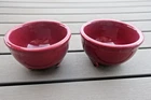 2 FIESTA WARE HOMER  LAUGHLIN CINNABAR SALSA  DIPPING BOWL CONDIMENT 2001 LOT