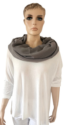 XXL Loop Schal Halstuch Scarf Schlauchschal Baumwolle Viskose einfarbig in Grau