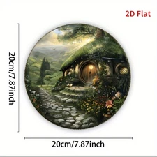 1pc 2D 2D Flat Surface, 2D Flat Surface Printing, Cave Landscape Painting, Circu
