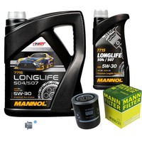 Mann Inspektionspaket 6L Mannol Longlife 504/507 5W-30 FüR Audi A6 2.6 A4