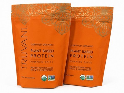 2 Pack Bundle Truvani Pumpkin Spice Plant Based Protein Powder 22oz Organic