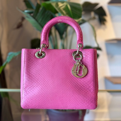 DIOR Lady Dior Pink Snakeskin