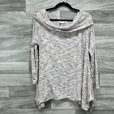 Knox Rose Sweater Women's 2XL Light Pink Cowl Neck Long Sleeve Handkerchief Hem