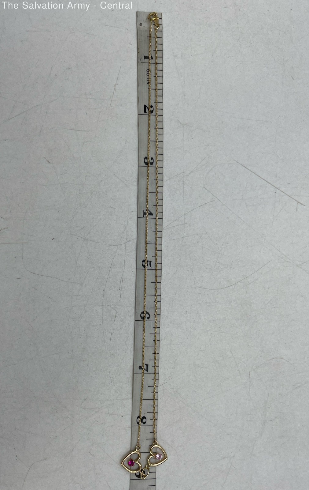 14k Yellow Gold Ruby Interlocking Heart Pendant R… - image 4