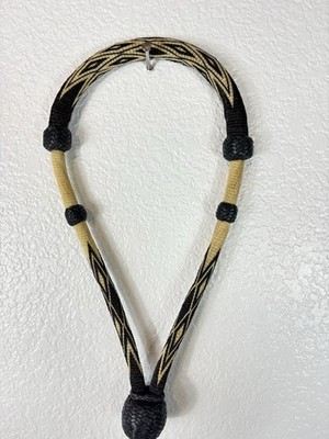 Hand Crafted Hitched Horsehair Bosal with Rawhide Core and Leather