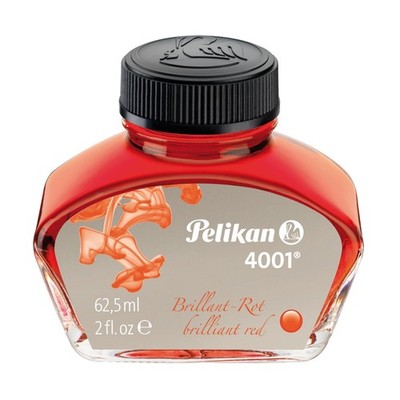 Pelikan 4001 Bottled Ink for Fountain Pens, 2.1 fl oz, Brilliant Red