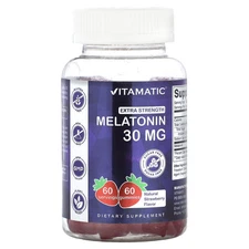 Melatonin Gummies, Natural Strawberry, 30 mg, 60 Gummies