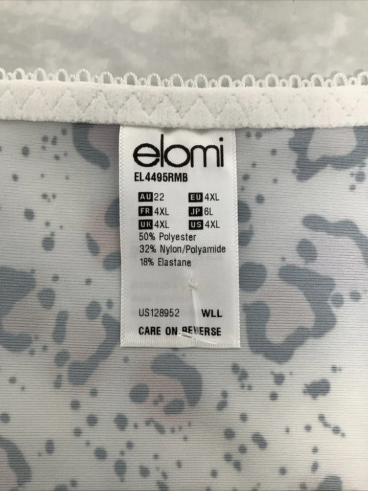 Calzoncillos de bikini Elomi para mujer 4XL blancos con encaje trasero multicolor estampado de leopardo Z64 Foto 3 de 4