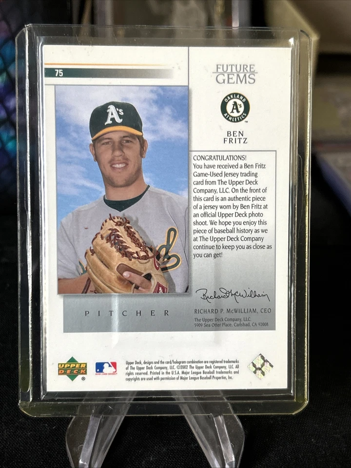 2002 Upper Deck Prospect Premieres #75 Ben Fritz XRC Jersey - Image 4 of 4