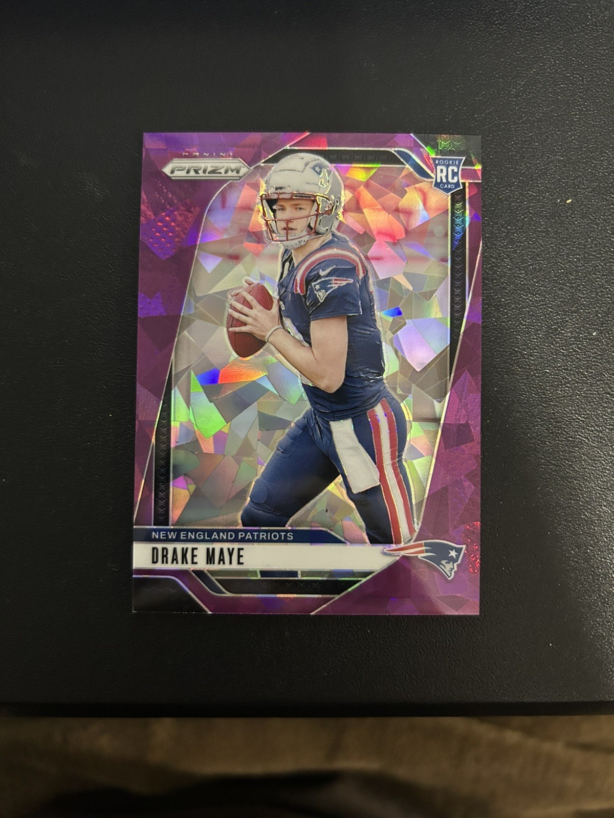 2024 Panini Prizm Rookies Drake Maye #329 (RC) Purple Cracked Ice /225 Patriots