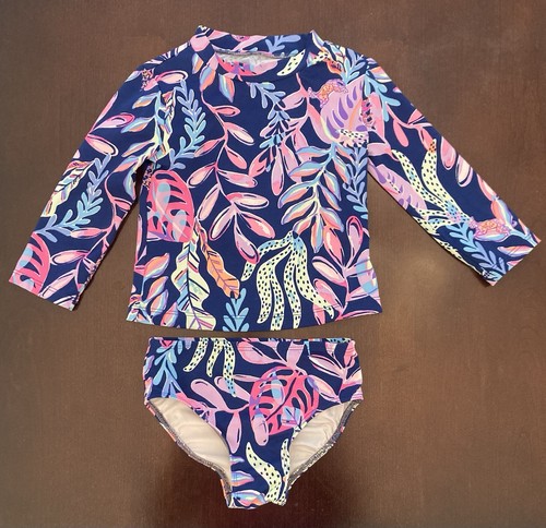 Lilly Pulitzer Kids Girls 3T Bobby Rashguard Oyster Bay Navy You’ve Been Spotted