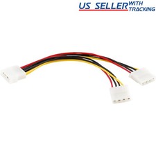 4-pin Molex Male to 2x Female Power Y-Splitter Cable IDE IP4 Extension Adapter