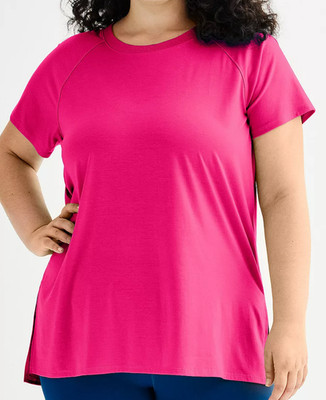 TEK GEAR ESSENTIAL SHORT SLEEVE CREW NECK T-SHIRT TUNIC TEE WMNS PLUS 3X *NIP!*