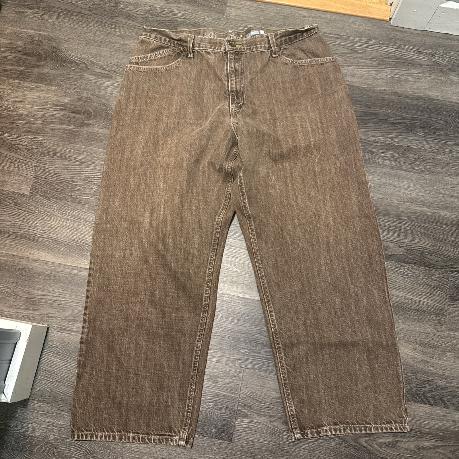 Vintage Levis SilverTab Baggy Brown Wide-Leg Skater Jeans Mens 38 (36) VTG