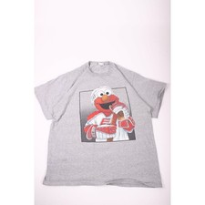 Vintage 90s Made in USA Sesame Street Elmo Hockey Swag Shirt size XL