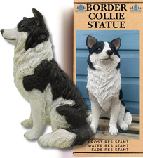 - 29.5Cm Border Collie Dog Resin Statue - Hand Painted Figurine - Suitable for I