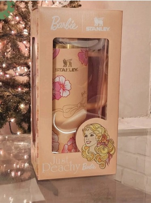 #ad Barbie x Stanley 80#x27;s Peaches N#x27; Cream 40 oz Quencher Tumbler AUTHENTIC $38.99