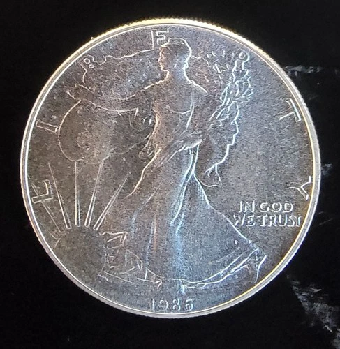 1986 American Eagle Toned Walking Liberty Bullion Vtg-0.999 Silver 1 Oz Coin 1k