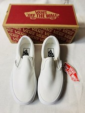 Vans Men 4 Women 5.5 - Classic Slip On Canvas Sneakers Triple White VN000EYEW00