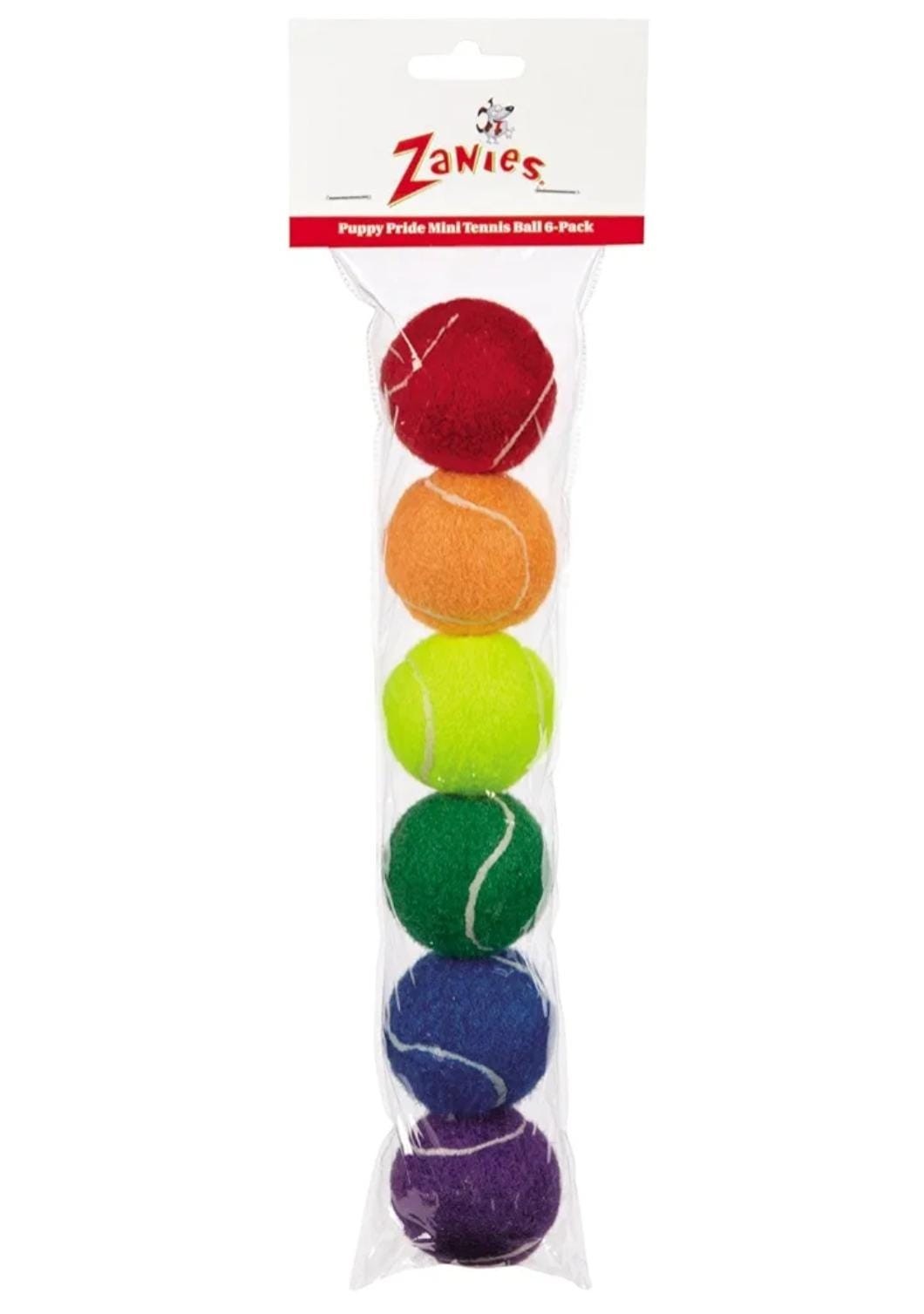 Zanies Mini Puppy Pride Tennis Balls for Dogs - 6 Pack Color