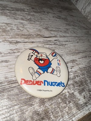 1970's 80's Denver Nuggets NBA Vintage 3.5 Inch Basketball Pinback Button